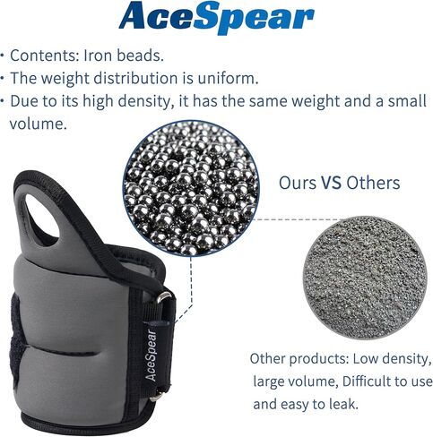 أوزان المعصم AceSpear مع قفل حلقات الإبهام للرجال والنساء 1 رطل × 2 رطل × 2 3 رطل × 2 قفازات مرجحة لأوزان الكاحل لتشغيل تمارين القوة والمشي in Kuwait