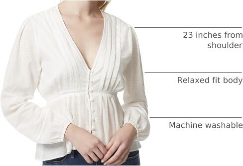 Jessica Simpson Womens Pleated Plunge-Neck Button-Down Top in Saudi Arabia