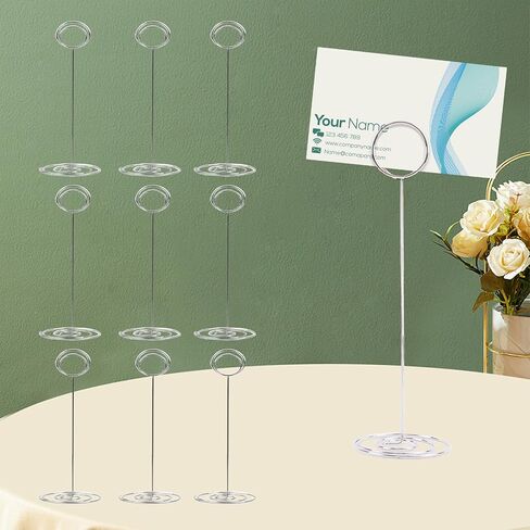 10 Pack Table Number Holders Card Picture Holders, 8.75 Inch Sign Holder Memo Note Photo Stand (Silver) in Saudi Arabia