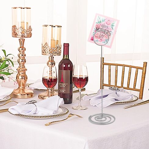 10 Pack Table Number Holders Card Picture Holders, 8.75 Inch Sign Holder Memo Note Photo Stand (Silver) in Saudi Arabia