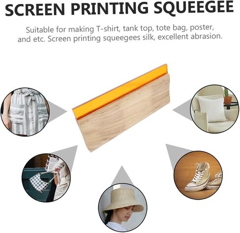 Angoily 1set Wooden Handle Screen Printing Squeegee Ink Scraper Durable and Lightweight Ink Spreading Tool for Textiles and Graphic Applications in Saudi Arabia