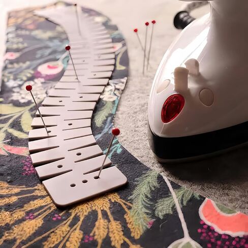 Silicone Hemmer, Professional Sewing Tool for Perfect Hems Heat-Resistant Hem Ruler Flexible Aid, Marking Holes Shirt Tails, Necklines & More in Saudi Arabia