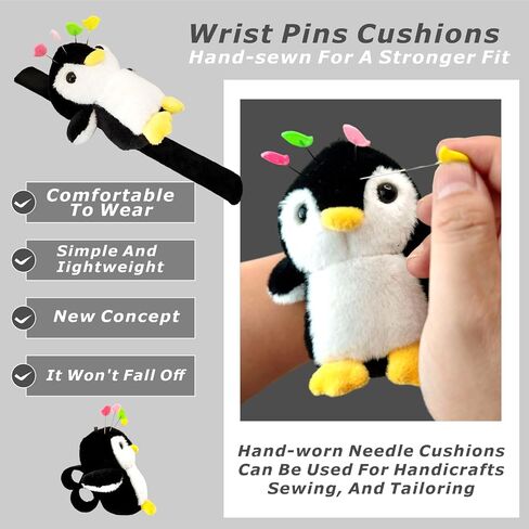 Cute Hedgehog Wrist Pin Cushion Kit for Sewing with 50 Lovely Bird Needles,Including Threader, Thimble ＆Tape Measure for Sewers Gift for Quilters. in Saudi Arabia