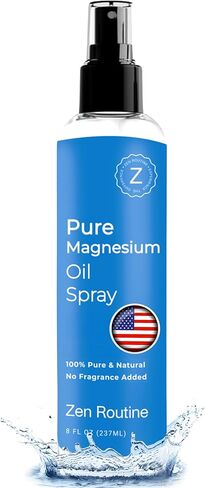 Pure Organic Magnesium Oil Spray | Fast Absorbent | Promotes Calm Sleep & Relaxation | Made in USA 4 fl oz - Zen Routine in Kuwait
