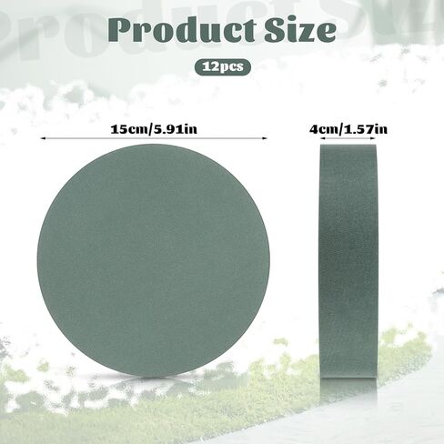 Ptwola 12 Packs Round Floral Foam Blocks, 6'' Dry Wet Flowers Plant Foam Florist Supplies for Fresh Artificial Arrangement DIY Arts Crafts Wedding Aisle Birthdays Home Office Garden Party Decorations in Kuwait