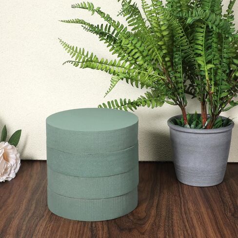 Ptwola 12 Packs Round Floral Foam Blocks, 6'' Dry Wet Flowers Plant Foam Florist Supplies for Fresh Artificial Arrangement DIY Arts Crafts Wedding Aisle Birthdays Home Office Garden Party Decorations in Kuwait