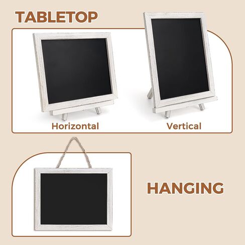 SELEAD Small Magnetic Chalkboard Words Sign Board - 10x12 Inch Tabletop/Hanging Vintage White Solid Wood Frame Chalk Board with Stand, Message Menu Board for Cafe, Business, Wedding in Saudi Arabia