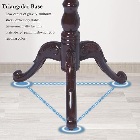 Coat Rack Stand, Solid Wooden Coat Tree with 14 Hooks, Heavy Duty Coat Rack Freestanding with Sturdy Round Base, Natural Birch Wood Coat Hanger Stand for Entryway Bedroom (Rosewood) in Kuwait