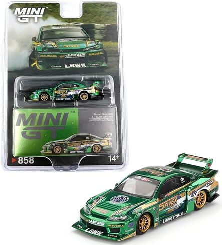 Diecast Model Car Compatible with Mini GT 1:64 Nissan Silvia S15 LB-Super Silhouette LBWK 2024 Fausto Racing Limited Edition MGT00858 in Saudi Arabia