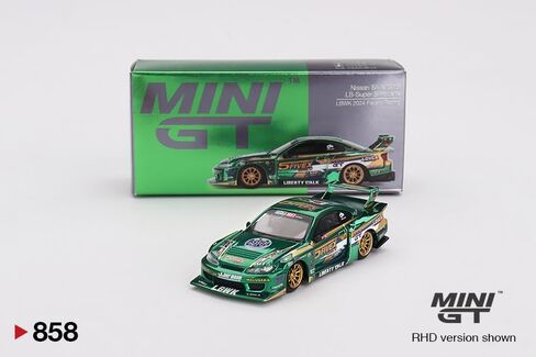 Diecast Model Car Compatible with Mini GT 1:64 Nissan Silvia S15 LB-Super Silhouette LBWK 2024 Fausto Racing Limited Edition MGT00858 in Saudi Arabia