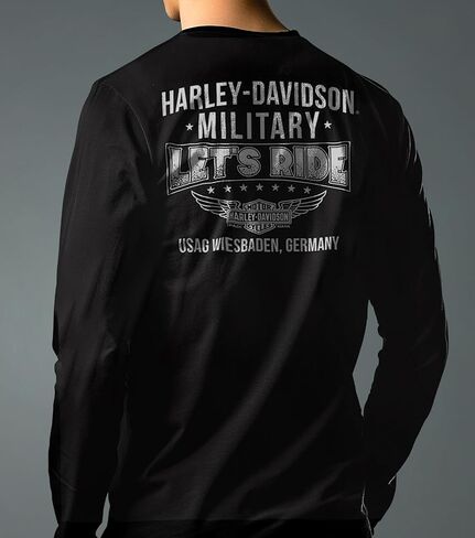 Harley-Davidson Military - تي شيرت بأكمام طويلة للرجال - جولة خارجية | النسر الوطني in Saudi Arabia