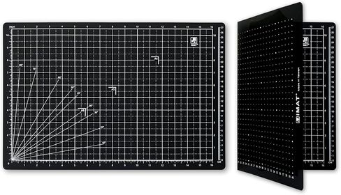 iMAT Flip Cutting Mat_Note A3 (إصدار بوصة)، 12 بوصة × 18 بوصة، قابلة للطي، أمامية: شبكة بوصة، خلفية: نقاط سم، مناسبة للحرف اليدوية، قطع المواد الورقية، الفن التصويري الإبداعي، والمزيد (رمادي رمادي) in Saudi Arabia