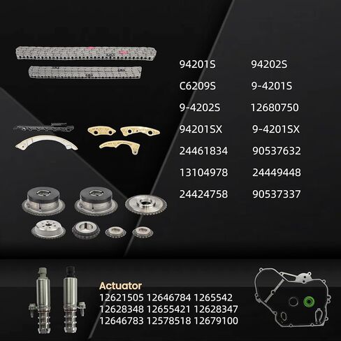 9-4201SX حشية الرأس ومجموعة سلسلة التوقيت ومضخة مياه مع ترس المحرك اللولبي VVT مناسب لـ Equinox GMC Chevy Pontiac Terrain Buick Lacrosse Regal Verano 2.2L 2.4L Ecotec 2011-2017 HS26517PT in Saudi Arabia
