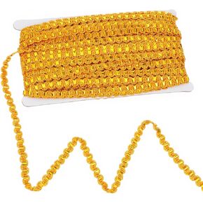 38 ياردة زخرفة نسيج ذهبي 0.39 بوصة واسعة جديلة الأعرج شريط بوليستر ذهبي دانتيل شريط S على شكل زخرفي منسوج ذهبي لخياطة الزفاف DIY الحرف اليدوية الملابس والمجوهرات ستارة ديكور المنزل in Kuwait