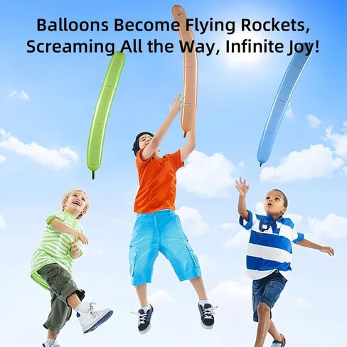 20 pcs Rocket Balloons Long Balloons Flying Whistle Holiday Party Decoration Screaming Multicolored for Parties Birthday Festival Party Picnics Beach Days Without Pump in Saudi Arabia
