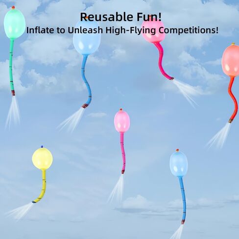 20 pcs Rocket Balloons Long Balloons Flying Whistle Holiday Party Decoration Screaming Multicolored for Parties Birthday Festival Party Picnics Beach Days Without Pump in Saudi Arabia