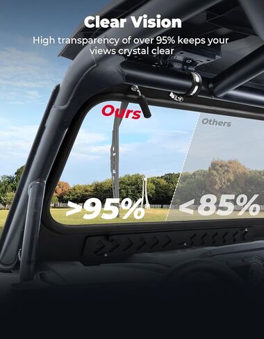 زجاج أمامي من الزجاج الأمامي بفتحات تهوية من KEMIMOTO مع مساحات يدوية متوافقة مع Kawasaki Teryx KRX 1000 2020-2026 وTeryx KRX 4 1000 2023-2026، زجاج مصفح مقاوم للخدش معتمد من DOT مقاس 8 مم من البولي كربونات in Kuwait