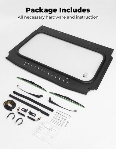 زجاج أمامي من الزجاج الأمامي بفتحات تهوية من KEMIMOTO مع مساحات يدوية متوافقة مع Kawasaki Teryx KRX 1000 2020-2026 وTeryx KRX 4 1000 2023-2026، زجاج مصفح مقاوم للخدش معتمد من DOT مقاس 8 مم من البولي كربونات in Kuwait