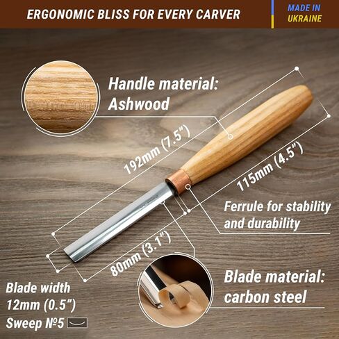 BeaverCraft Wood Carving Gouge K5/12 Woodworking Hand Chisel Compact Wood Carving Knife for Beginners and Profi in Saudi Arabia