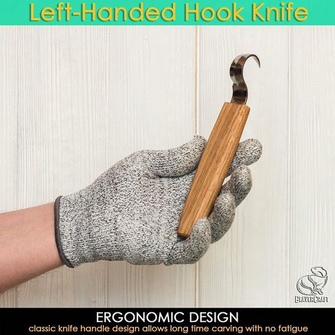 BeaverCraft Hook Knife Wood Spoon Carving Tools SK1L - Spoon Carving Knife for Bowls Spoons Kuksa and Cups - Crooked Whittling Knives Left-Handed - Whittling Tools for Carvers in Saudi Arabia