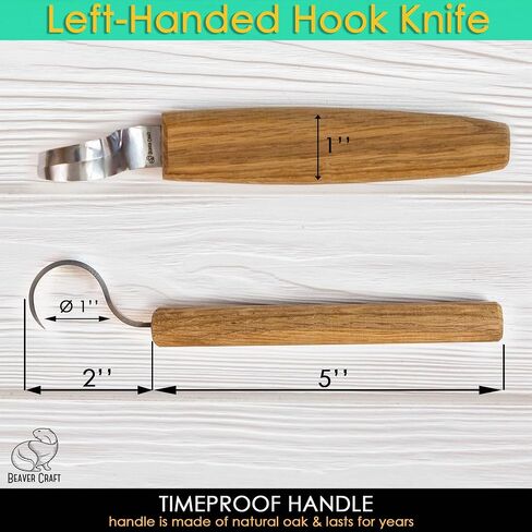BeaverCraft Hook Knife Wood Spoon Carving Tools SK1L - Spoon Carving Knife for Bowls Spoons Kuksa and Cups - Crooked Whittling Knives Left-Handed - Whittling Tools for Carvers in Saudi Arabia