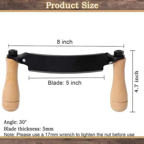 Draw Shave Knife, 8in Curved Draw Knife, Curved Draw Shave Tool, Woodworking Debarking Hand Tool, Ultra-Sharp Blade Bark Knife with Wooden Handle in Saudi Arabia