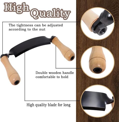 Draw Shave Knife, 8in Curved Draw Knife, Curved Draw Shave Tool, Woodworking Debarking Hand Tool, Ultra-Sharp Blade Bark Knife with Wooden Handle in Saudi Arabia