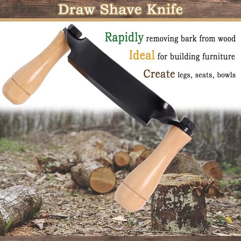 Draw Shave Knife, 8in Curved Draw Knife, Curved Draw Shave Tool, Woodworking Debarking Hand Tool, Ultra-Sharp Blade Bark Knife with Wooden Handle in Saudi Arabia