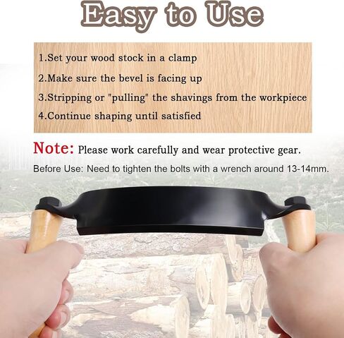 Draw Shave Knife, 8in Curved Draw Knife, Curved Draw Shave Tool, Woodworking Debarking Hand Tool, Ultra-Sharp Blade Bark Knife with Wooden Handle in Saudi Arabia