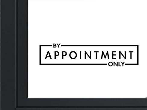 White By Appointment Only Vinyl Decal - 3.5"x13" - Professional Business Sign Sticks On the Inside of Storefront Window and Door - Appointment Scheduling Decal - Easy Application… in Saudi Arabia