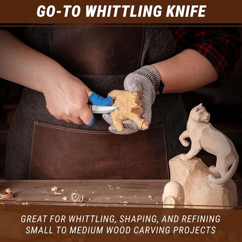 BeaverCraft Whittling Knife C1M - Sloyd Chip Wood Carving Knife Carbon Steel - Small Whittling Knives for General and Detail, Delicate Cutting - Wood Carving Tools for Beginners and Professionals in Saudi Arabia