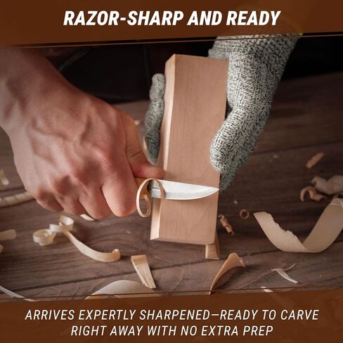 BeaverCraft Whittling Knife C1M - Sloyd Chip Wood Carving Knife Carbon Steel - Small Whittling Knives for General and Detail, Delicate Cutting - Wood Carving Tools for Beginners and Professionals in Saudi Arabia