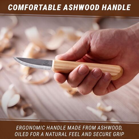BeaverCraft Whittling Knife C1M - Sloyd Chip Wood Carving Knife Carbon Steel - Small Whittling Knives for General and Detail, Delicate Cutting - Wood Carving Tools for Beginners and Professionals in Saudi Arabia