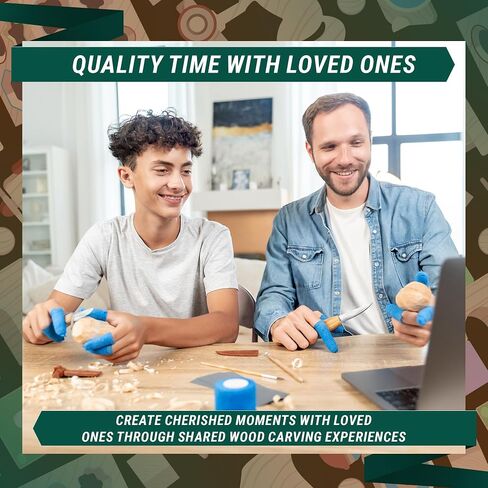 مجموعة نحت الخشب من بيفير كرافت للمبتدئين، مجموعات DIY للبالغين والأطفال، مجموعة أدوات النجارة، مجموعة سكاكين تبييض - مجموعات هوايات حرفية للبالغين والمراهقين، هوايات للرجال والنساء، أدوات سكاكين نحت الخشب DIY09 in Kuwait