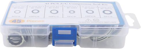 مجموعة Keenso AC O Ring Kit، 45 قطعة مجموعة سدادة حشية التيار المتردد 6 أحجام مع صندوق تخزين شفاف للوحة باب مصد ضاغط تكييف الهواء للسيارة in Kuwait