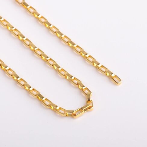 33 Feet 18K Gold Plated Box Chain Bulk, 2mm 304 Stainless Steel Chains Roll Spool Thin Square Rolo Box Link Chain Bulk for Jewelry Making DIY Craft in Kuwait