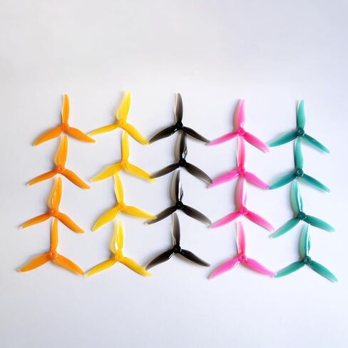 [20 قطعة] مروحة GEMFAN 5 بوصات 51466V2، دعامات 3 شفرات عالية الأداء 5 بوصات لطرازات RC بدون طيار FPV 10CW 10CCW، مزيج من 5 ألوان in Saudi Arabia
