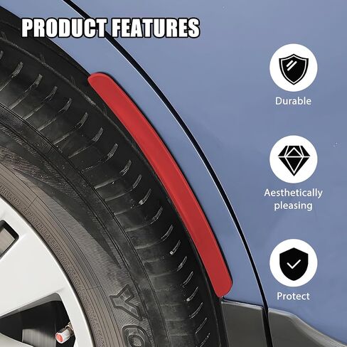 Car Wheel Eyebrow Strip, 2PCS Anti-Collision Rubber Automotive Fender Flare Arch Lip Trim, Self-Adhesive Vehicle Mudguard Protector Sticker, Universal for SUVs Trucks Sedans (Black) in Kuwait