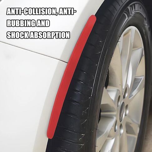 Car Wheel Eyebrow Strip, 2PCS Anti-Collision Rubber Automotive Fender Flare Arch Lip Trim, Self-Adhesive Vehicle Mudguard Protector Sticker, Universal for SUVs Trucks Sedans (Black) in Kuwait