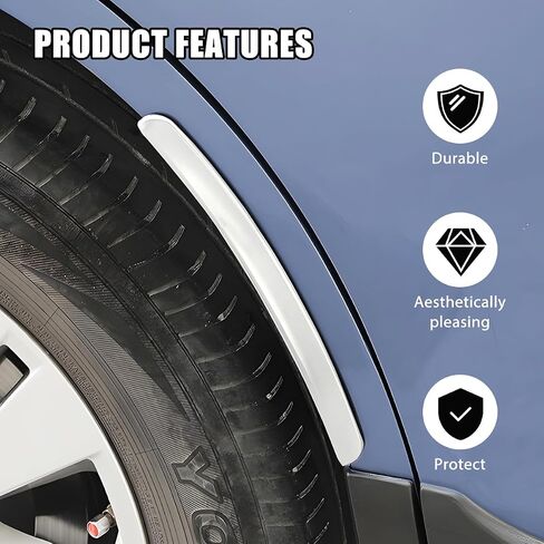 Car Wheel Eyebrow Strip, 2PCS Anti-Collision Rubber Automotive Fender Flare Arch Lip Trim, Self-Adhesive Vehicle Mudguard Protector Sticker, Universal for SUVs Trucks Sedans (Black) in Kuwait