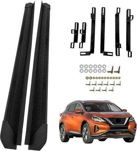Running Boards Compatible with 2015-2024 Nissan Murano, Factory Style Black Aluminum Side Steps Nerf Bars with Brackets, 2 PCS Removable Right and Left Side Step Rail for Car Doors in Saudi Arabia