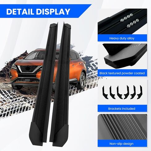 Running Boards Compatible with 2015-2024 Nissan Murano, Factory Style Black Aluminum Side Steps Nerf Bars with Brackets, 2 PCS Removable Right and Left Side Step Rail for Car Doors in Saudi Arabia