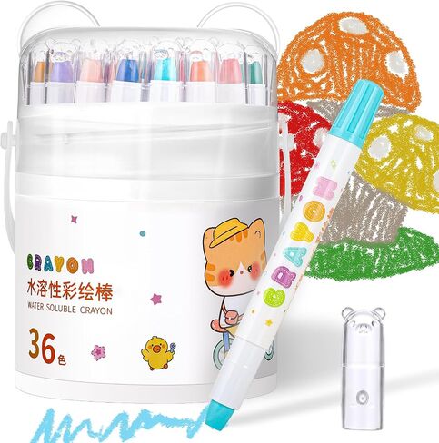 Prudiut 36 Color Silky Twistable Crayons for toddlers 1-3, Washable Art Supplies, Multicultural Pastel Gel Crayons, Easy Grip Coloring Gift for Kids in Saudi Arabia