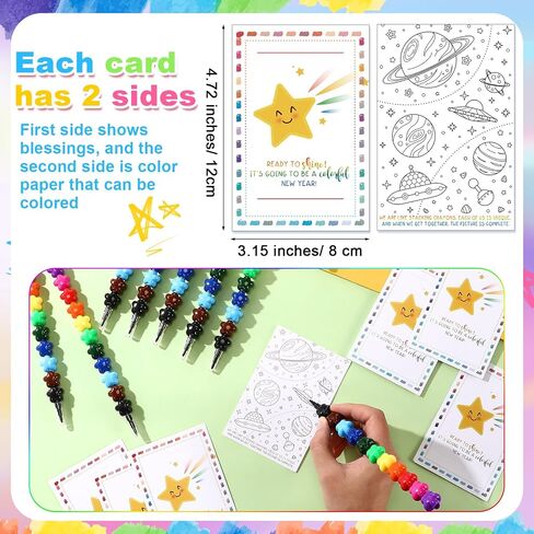 24 Sets Christmas Penguin Crayons Party Favors 6 Colors Winter Penguin Stacking Crayons with Double Sided Coloring Postcard Winter Party Gifts Prize Bulk for Xmas Holiday Goodie Bag Stuffers in Saudi Arabia
