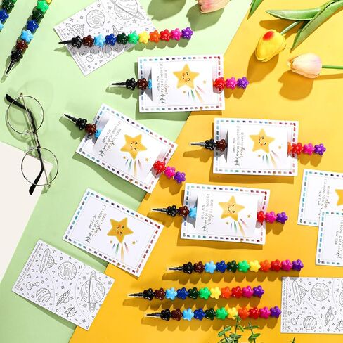 24 Sets Christmas Penguin Crayons Party Favors 6 Colors Winter Penguin Stacking Crayons with Double Sided Coloring Postcard Winter Party Gifts Prize Bulk for Xmas Holiday Goodie Bag Stuffers in Saudi Arabia