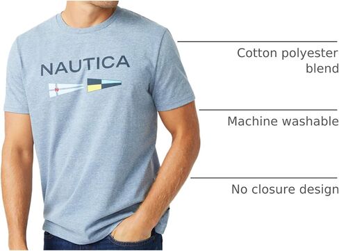 Nautica Men's Sustainably Crafted Logo Signal Flag Graphic T-Shirt in Saudi Arabia