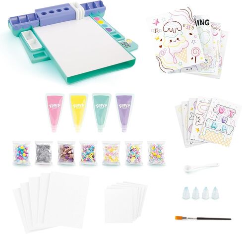 Art Lab Fluffy Paint Studio - مجموعة طلاء ثلاثية الأبعاد للأطفال: اصنع عملاً فنيًا منتفخًا باستخدام الدهانات والأدوات المزخرفة، ومجموعة الفنون والحرف اليدوية الممتعة in Kuwait