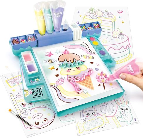 Art Lab Fluffy Paint Studio - مجموعة طلاء ثلاثية الأبعاد للأطفال: اصنع عملاً فنيًا منتفخًا باستخدام الدهانات والأدوات المزخرفة، ومجموعة الفنون والحرف اليدوية الممتعة in Kuwait