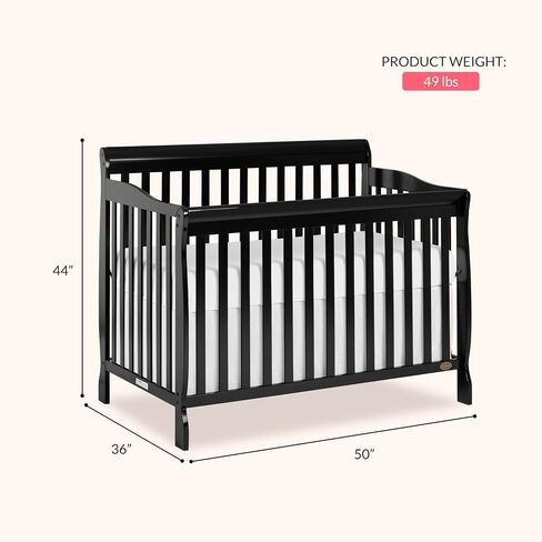 Ashton 5-in-1 Convertible Crib in Espresso, Greenguard Gold Certified , 50x36x44 Inch (Pack of 1) in Saudi Arabia