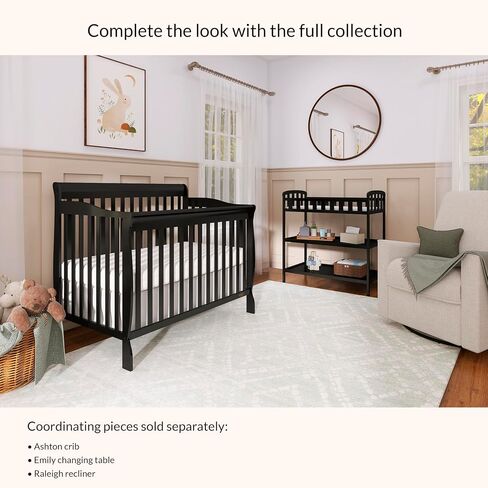 Ashton 5-in-1 Convertible Crib in Espresso, Greenguard Gold Certified , 50x36x44 Inch (Pack of 1) in Saudi Arabia